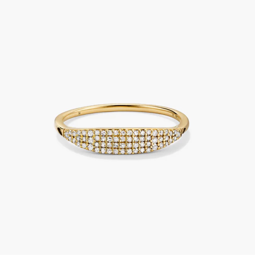 Mejuri Pav Diamond Slim Signet